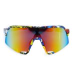 عینک موتورسواری مدل ۱۰۰% رنگ زرد آبی