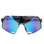 عینک موتورسواری مدل ۱۰۰% رنگ سفید آبی