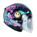 کلاه بدون فک بچه گانه ال اس تو مدل OF602 Funny مدل مشکی صورتی براق