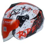 کلاه کاسکت ال اس تو مدل OF573 Twister II Flix سفید قرمز