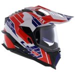 کلاه کاسکت اندرویی ال اس تو مدل ۷۰۱ MX Atlantis رنگ قرمز سفید