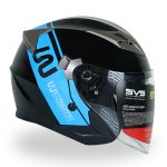 کلاه کاسکت بدون فک دابلیو استاندارد رنگ آبی مشکی براق