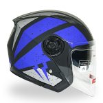 کلاه کاسکت بدون فک دی ای وان مدل ۴۰۲ رنگ آبی طوسی