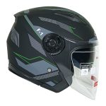 کلاه کاسکت بدون فک دی ای وان مدل ۴۰۲ طرح F-1 رنگ سبز