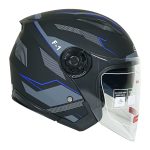 کلاه کاسکت بدون فک دی ای وان مدل ۴۰۲ طرح F-1 رنگ آبی