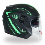 کلاه کاسکت بدون فک دی ای وان مدل ۴۰۳ رنگ سبز مشکی