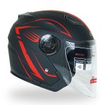 کلاه کاسکت بدون فک دی ای وان مدل ۴۰۳ رنگ قرمز مشکی