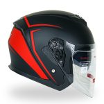 کلاه کاسکت بدون فک دی ای وان مدل ۴۰۵ رنگ قرمز مشکی