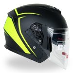 کلاه کاسکت بدون فک دی ای وان مدل ۴۰۵ رنگ زرد مشکی