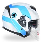 کلاه کاسکت بدون فک دی ای وان مدل ۴۰۶ رنگ آبی سفید