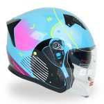 کلاه کاسکت بدون فک دی ای وان مدل ۴۰۷ رنگ آبی