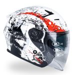 کلاه کاسکت بدون فک راپیدو مدل ۸۷۸ طرح BON رنگ سفید براق