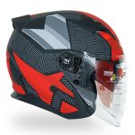 کلاه کاسکت بدون فک ردلاین مدل ۹۴۶ رنگ قرمز مشکی