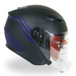 کلاه کاسکت بدون فک ردلاین مدل ۹۵۶ رنگ مشکی آبی مات