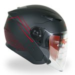 کلاه کاسکت بدون فک ردلاین مدل ۹۵۶ رنگ مشکی قرمز مات