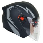 کلاه کاسکت بدون فک ردلاین کد ۹۴۴ رنگ مشکی طوسی مات