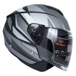 کلاه کاسکت بدون فک فلش مدل ۸۵۲ طرح طوسی مات