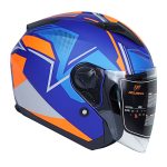 کلاه کاسکت بدون فک فلش مدل ۸۶۸ طرح ابی نارنجی