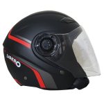 کلاه کاسکت بدون فک لیبرو رنگ مشکی مات – قرمز