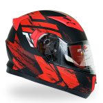 کلاه کاسکت بلوتوث دار فک متحرک ردلاین مدل ۹۳۵ طرح مشکی قرمز