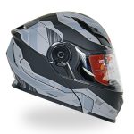 کلاه کاسکت بلوتوث دار فک متحرک ردلاین مدل ۹۳۹ رنگ طوسی مشکی