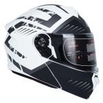 کلاه کاسکت بلوتوث دار فک متحرک فلش مدل 935V رنگ مشکی سفید