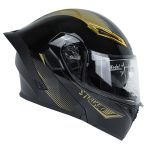 کلاه کاسکت بلوتوث دار فک متحرک کایک مدل Golden Number One