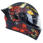 کلاه کاسکت بلوتوث دار فک متحرک کایک مدل Red Thunder God