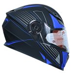 کلاه کاسکت بلوتوث دار فک محترک ردلاین مدل ۹۳۹ رنگ مشکی آبی