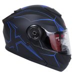 کلاه کاسکت بلوتوث دار فک محترک ردلاین ۹۳۷ مدل X رنگ آبی