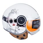 کلاه کاسکت بیون مدل B-110 Face Black White Shine