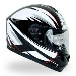 کلاه کاسکت فک ثابت راپیدو مدل ۹۶۶ رنگ سفید مشکی