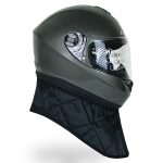 کلاه کاسکت فک ثابت راپیدو مدل ۹۶۶ شال دار رنگ خاکستری