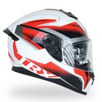 کلاه کاسکت فک ثابت راپیدو مدل ۹۶۷ طرح TRX رنگ سفید قرمز