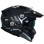 کلاه کاسکت فک جدا برند راپیدو ۸۹۰ مدل اسکورپین رنگ سفید مشکی