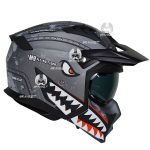 کلاه کاسکت فک جدا برند راپیدو ۸۹۰ مدل اسکورپین طرح Shark