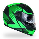 کلاه کاسکت فک متحرک دی ای وان مدل ۱۰۵ رنگ مشکی سبز