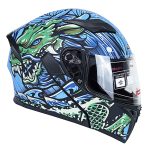 کلاه کاسکت فک متحرک دی ای وان ۱۰۱ مدل Dragon Green