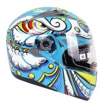 کلاه کاسکت فک متحرک دی ای وان ۱۰۸ مدل Festive Blue