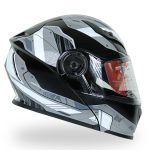 کلاه کاسکت فک متحرک ردلاین مدل ۹۳۹ رنگ مشکی طوسی براق