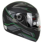 کلاه کاسکت فک متحرک Da1 مدل ۱۰۸ طرحF-1 رنگ سبز