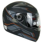 کلاه کاسکت فک متحرک Da1 مدل ۱۰۸ طرحF-1 رنگ نارنجی