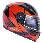 کلاه کاسکت فک متحرک RXR مدل ۶۹۱ رنگ قرمز مشکی براق