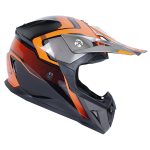 کلاه کاسکت کراس برند ردلاین کد ۷۵۰ رنگ مشکی نارنجی براق