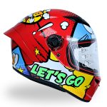 کلاه کاسکت فک ثابت راپیدو ۹۸۲مدل let’s go رنگ قرمز