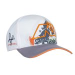 کلاه کپ طرح کی تی ام رنگ سفید نارنجی