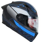 کلاه کاسکت فک متحرک ردلاین کد 960 مدل matt black blue overture