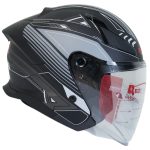 کلاه کاسکت بدون فک ردلاین مدل 965 رنگ مشکی طوسی