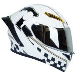 کلاه کاسکت فک متحرک بلوتوث دار کایک مدل Black White Checherboard