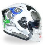 کلاه کاسکت بدون فک دی ای وان کد 407 طرح بوفالو رنگ آبی